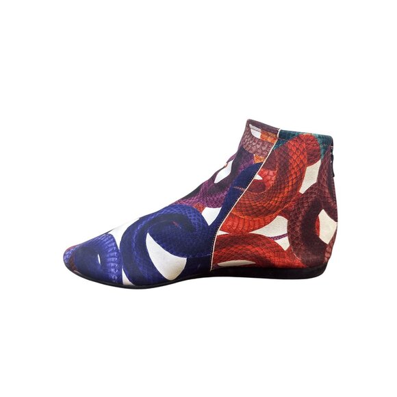 Arche Colorful Snake Print Ankle Boots w/Back Zippers & Flat Soles - Picture 5 of 7